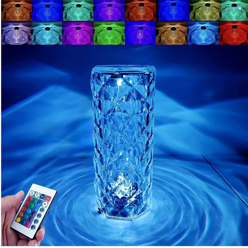 multi-color clear crystal lamp